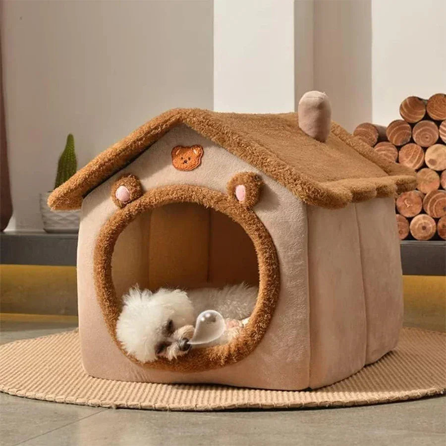 Foldable Pet House Removable Washable Bed For Small Cats - BarkHatch