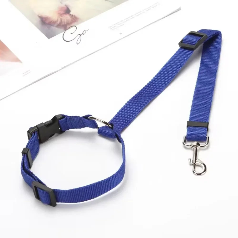 Solid Color Two In One Pet Car Seat Belt Nylon Leash - BarkHatch