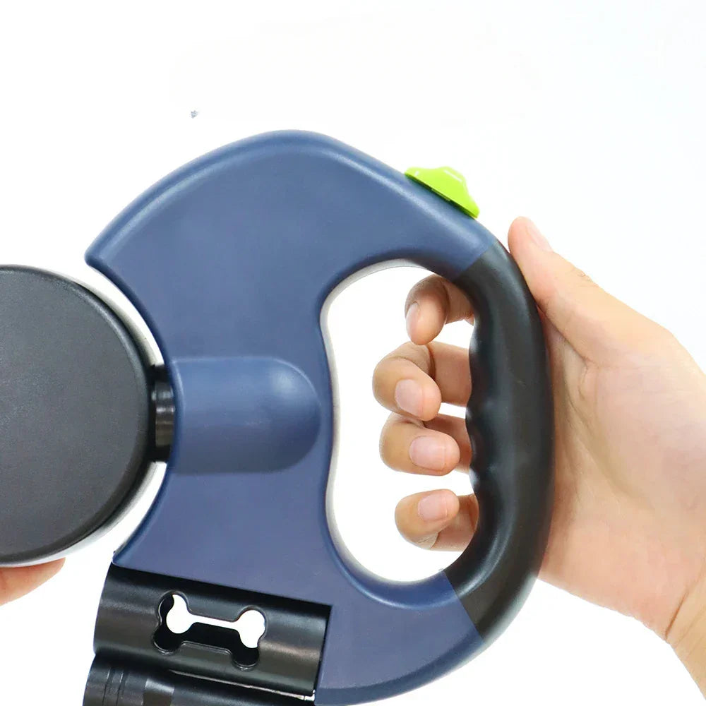 Automatic Retractable Double End Dog Leash With Flashlight - BarkHatch