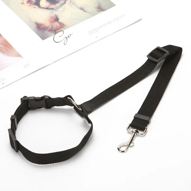 Solid Color Two In One Pet Car Seat Belt Nylon Leash - BarkHatch