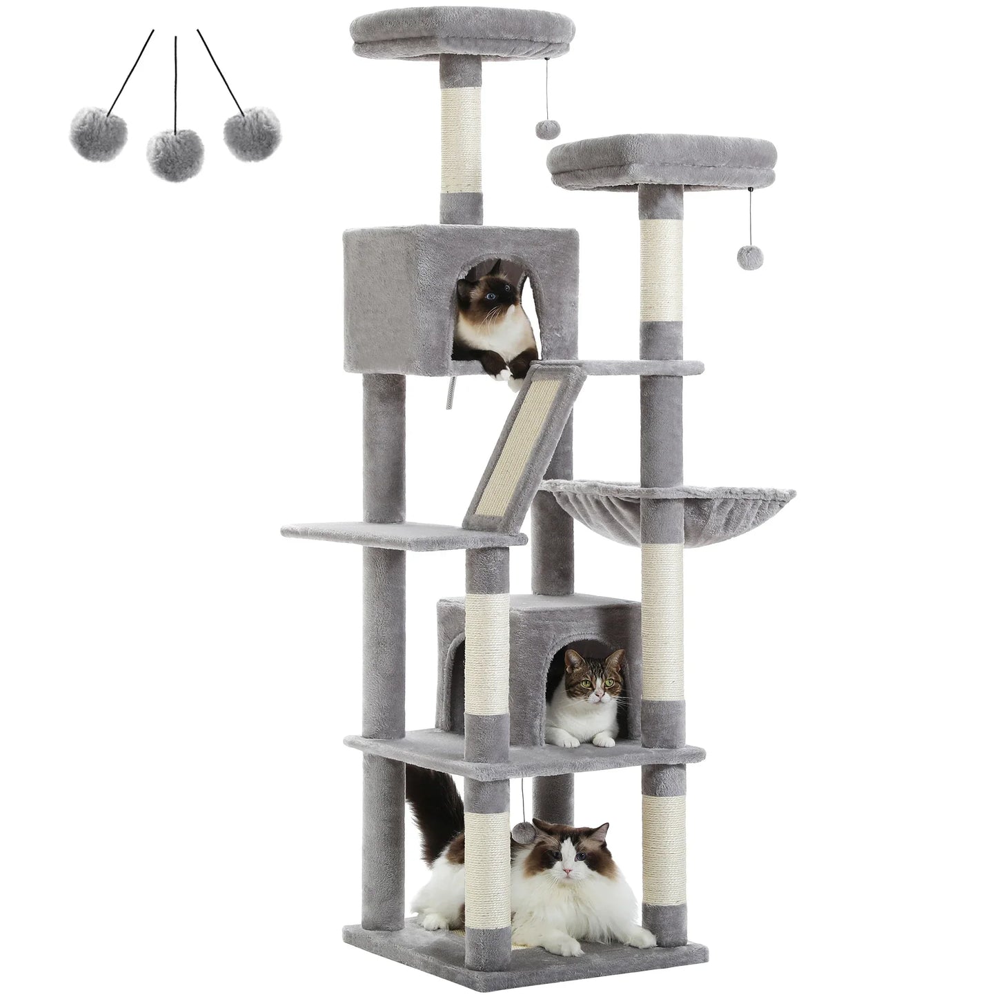 Large Cat Tree For Indoor Cats Plush Scratching Posts - BarkHatch