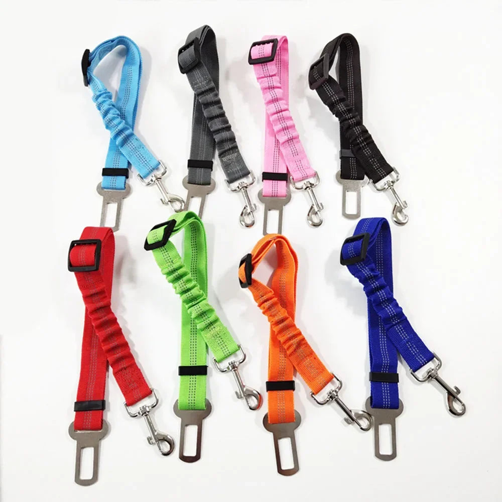 Adjustable Dog Car Seat Belt Harness Reflective Nylon - BarkHatch