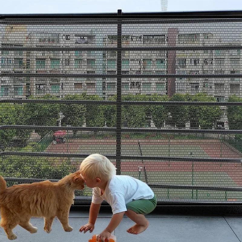 Foldable Breathable Mesh Dog Barrier Playpen With Hooks - BarkHatch