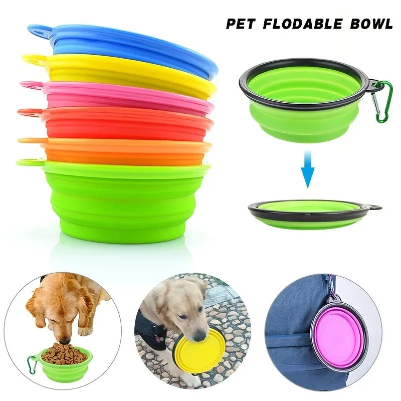 Portable Pet Food Bowl Durable TPR Collapsible Travel Bowl - BarkHatch