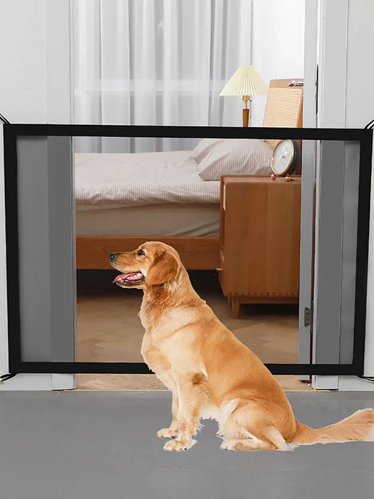 Foldable Breathable Mesh Dog Barrier Playpen With Hooks - BarkHatch