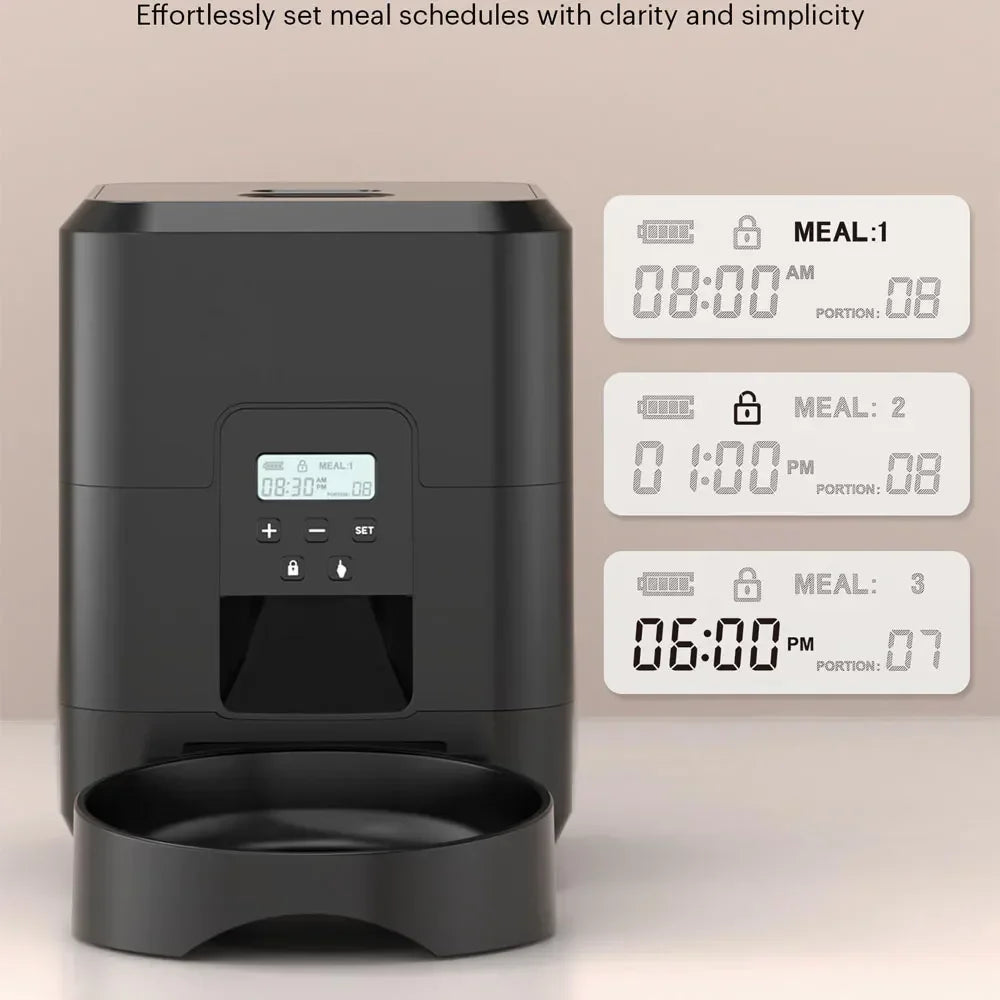 Smart Automatic Pet Feeder LCD Display Timed Food Dispenser Cats Dogs - BarkHatch