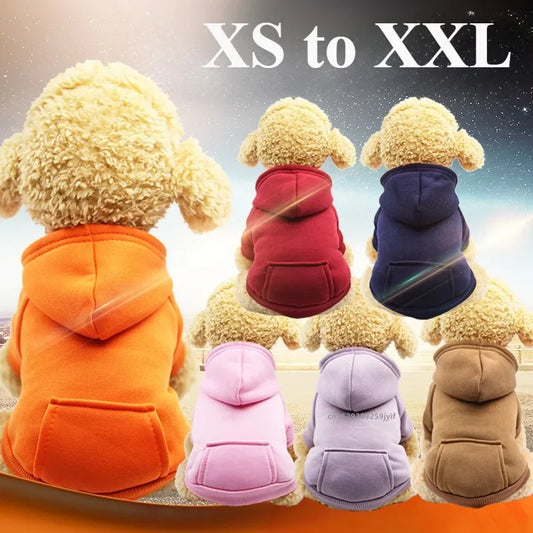 Winter Hooded Dog Sweatshirt For Small Medium Pet Clothing - BarkHatch