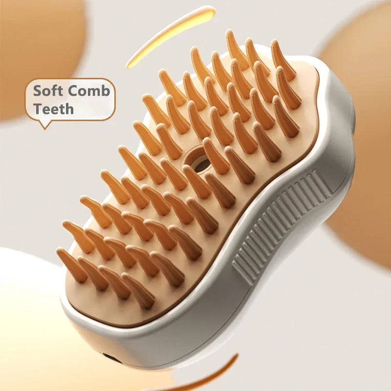 3-in-1 Steamy Pet Brush Spray Massage Self-Cleaning Dogs Cats - BarkHatch