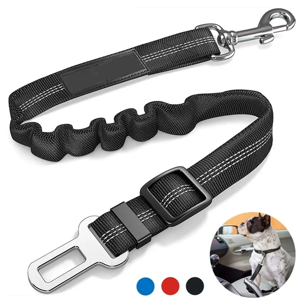 Adjustable Dog Car Seat Belt Harness Reflective Nylon - BarkHatch