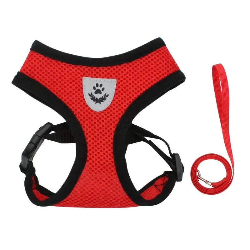 Breathable Mesh Pet Harness Reflective Leash Adjustable Small Dogs Cats - BarkHatch
