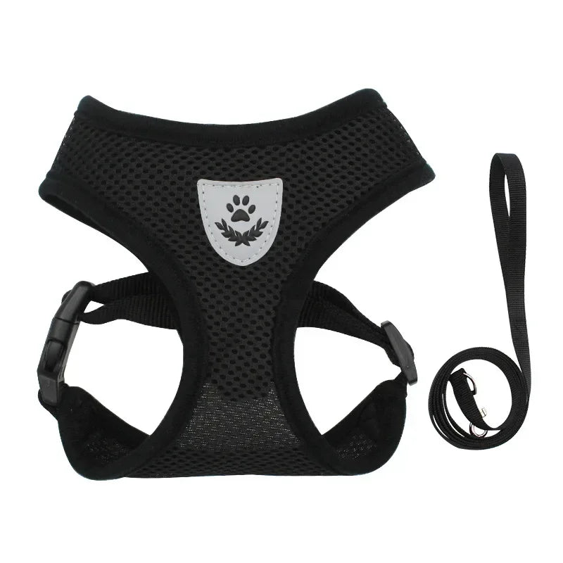 Breathable Mesh Pet Harness Reflective Leash Adjustable Small Dogs Cats - BarkHatch