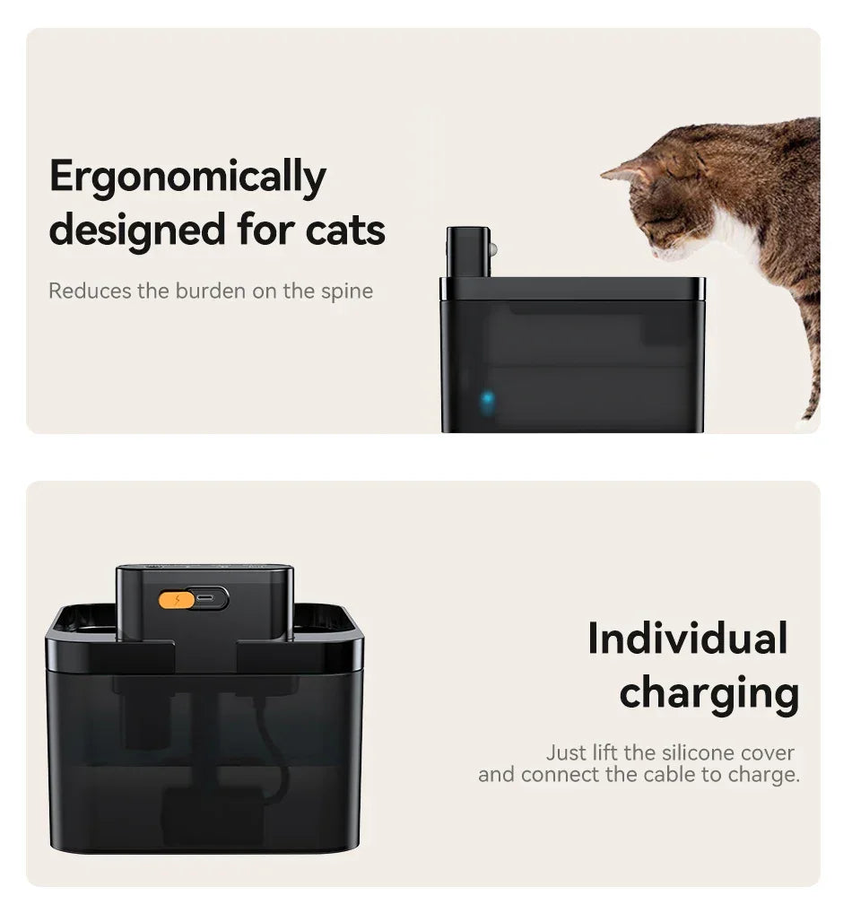 ROJECO Wireless Automatic Cat Water Fountain Pet Dispenser - BarkHatch