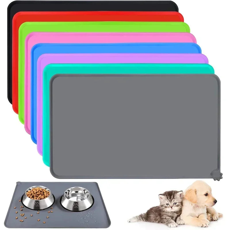 Silicone Dog Bowl Mat With High Lips Nonstick Waterproof Pad - BarkHatch