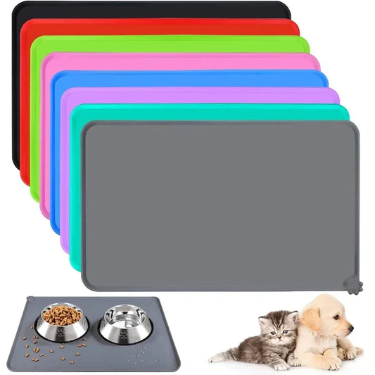 Silicone Dog Bowl Mat With High Lips Nonstick Waterproof Pad - BarkHatch
