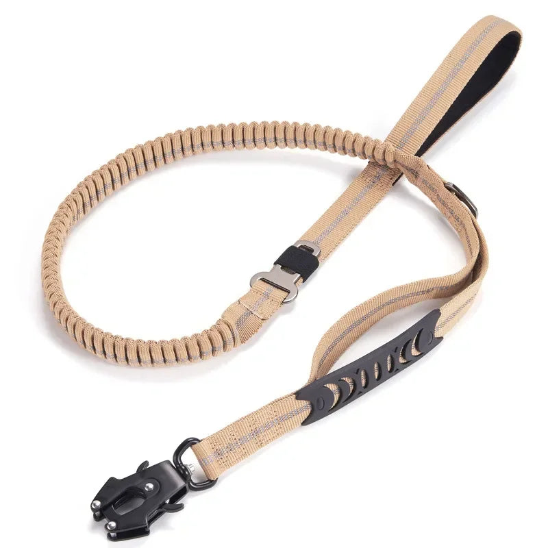 Reflective Shock Absorbing Dog Leash w/ Car Seatbelt Clip - BarkHatch