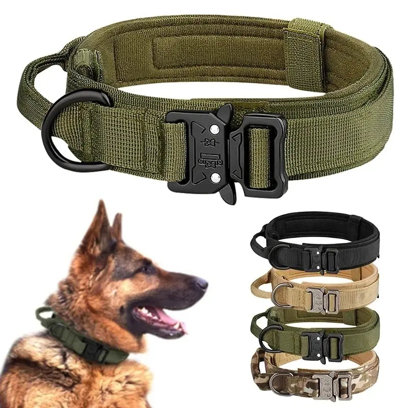 Outdoor Tactical Dog Collar With Metal Buckle Nylon Large - BarkHatch