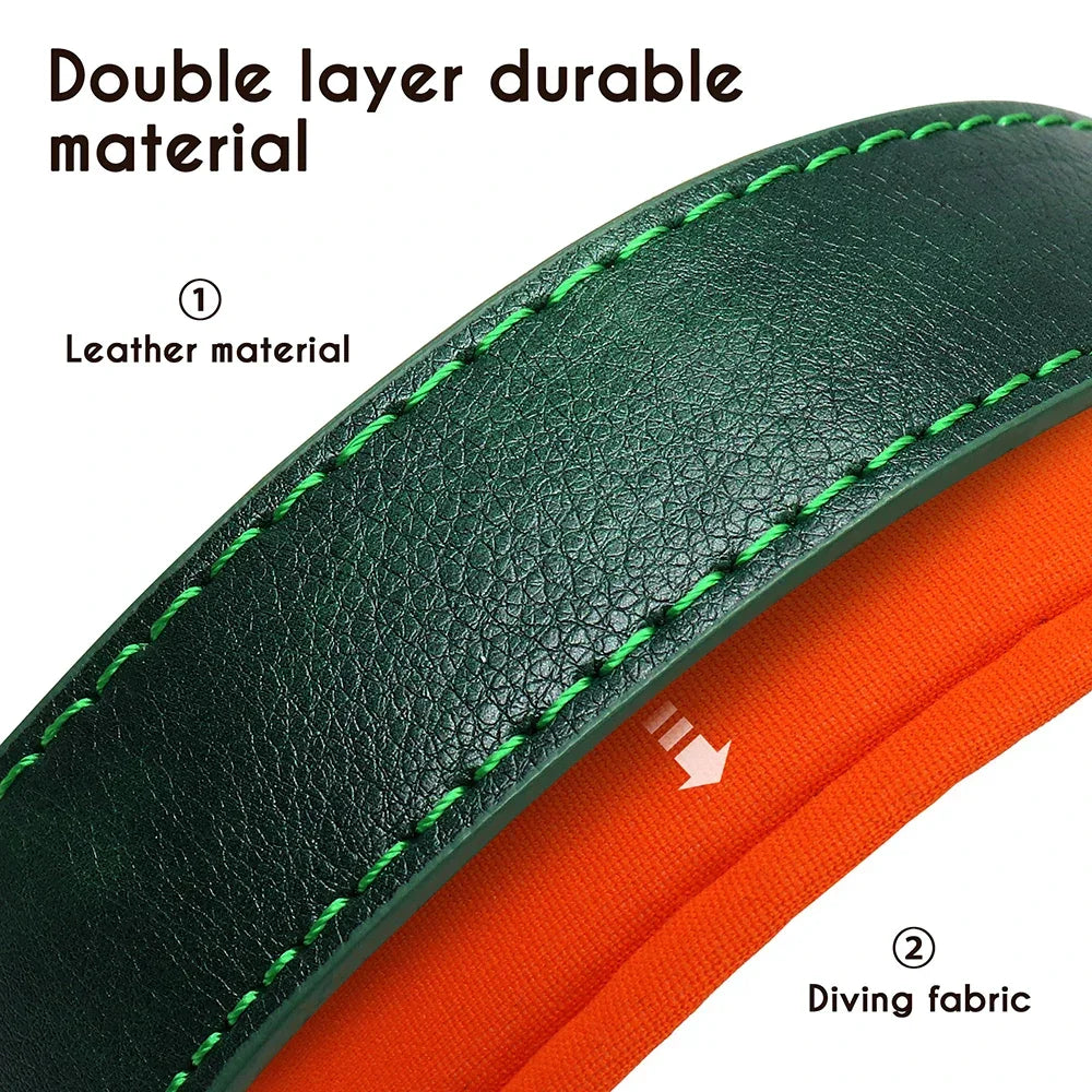 Customized PU Leather Nameplate Dog Collar Free Engraving - BarkHatch