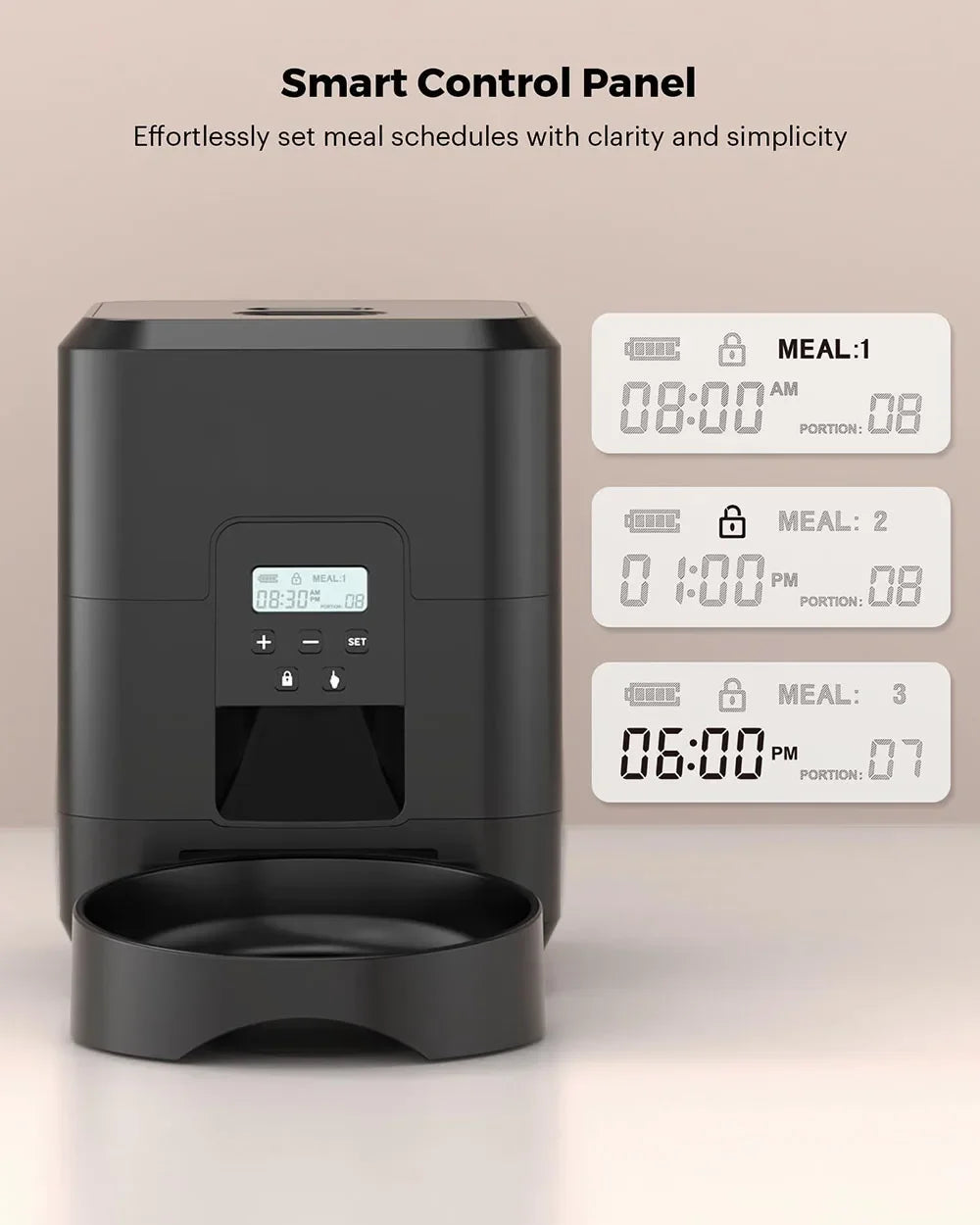 Smart Automatic Pet Feeder LCD Display Timed Food Dispenser Cats Dogs - BarkHatch