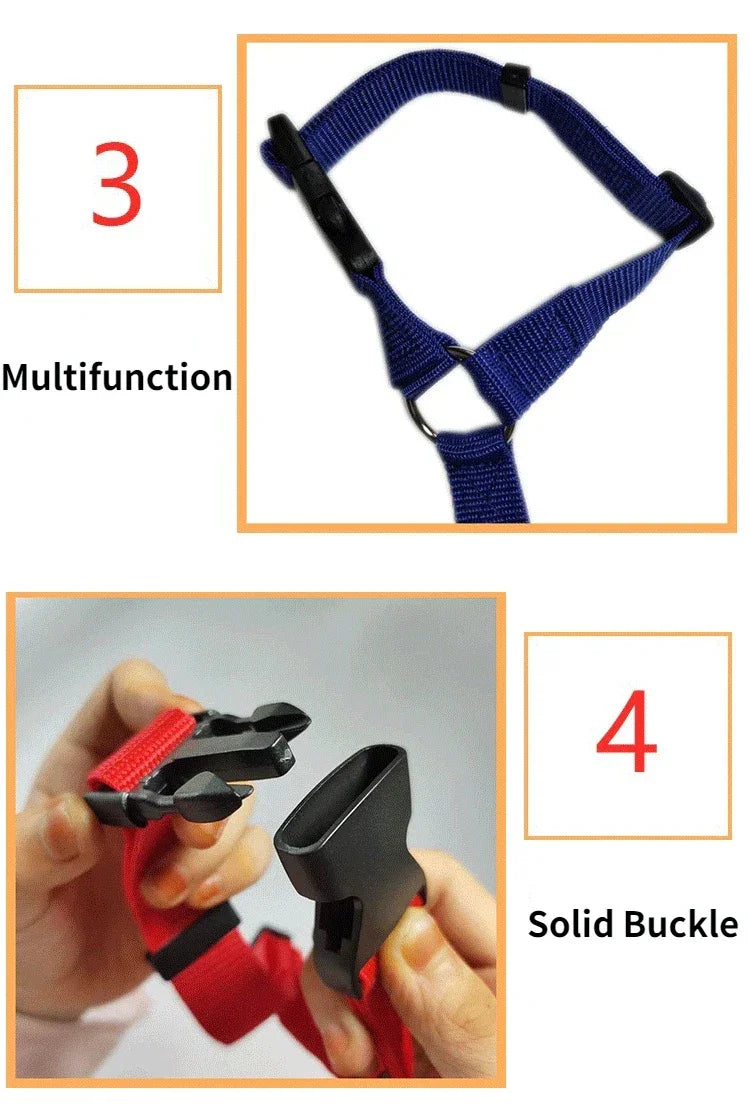 Solid Color Two In One Pet Car Seat Belt Nylon Leash - BarkHatch