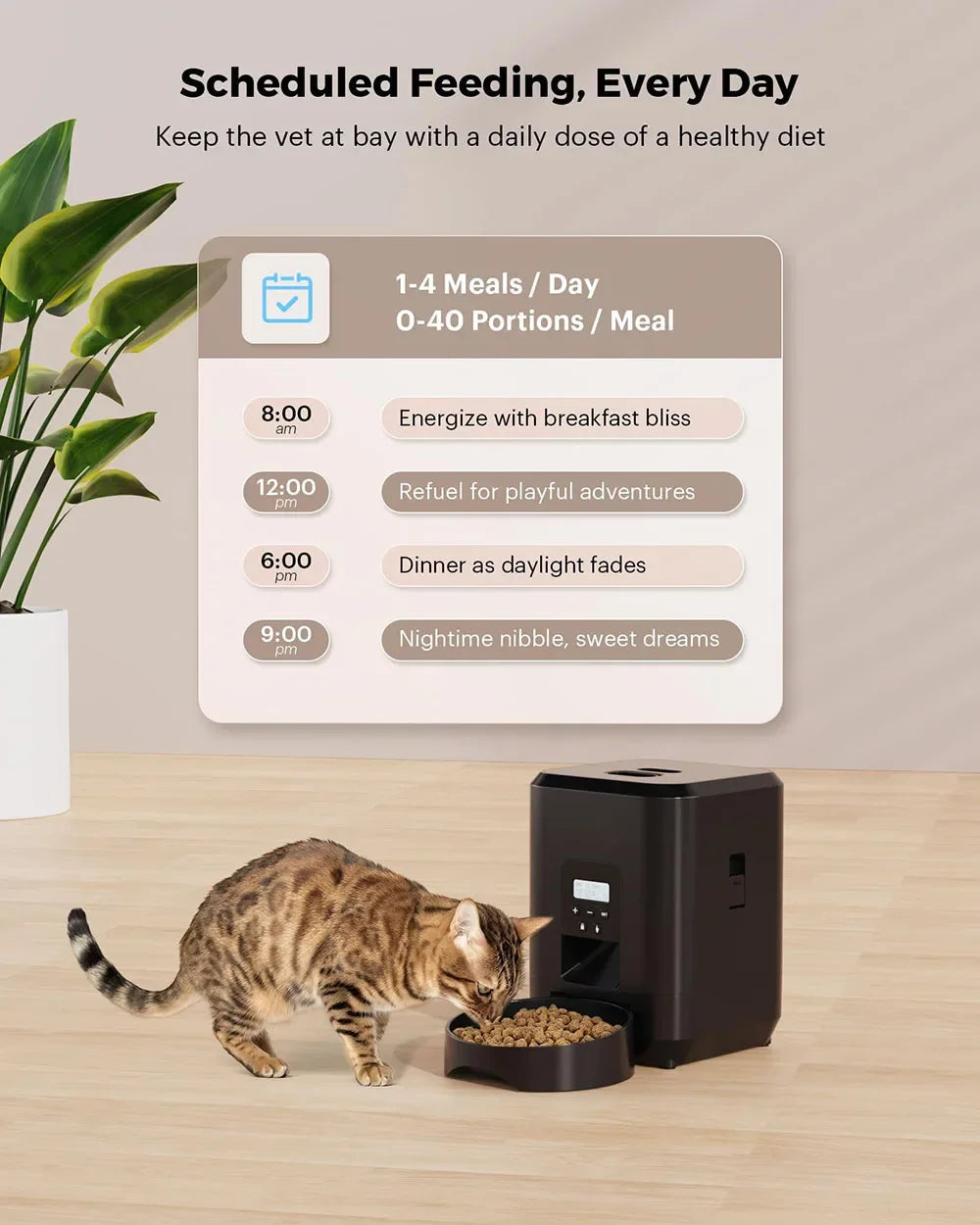 Smart Automatic Pet Feeder LCD Display Timed Food Dispenser Cats Dogs - BarkHatch