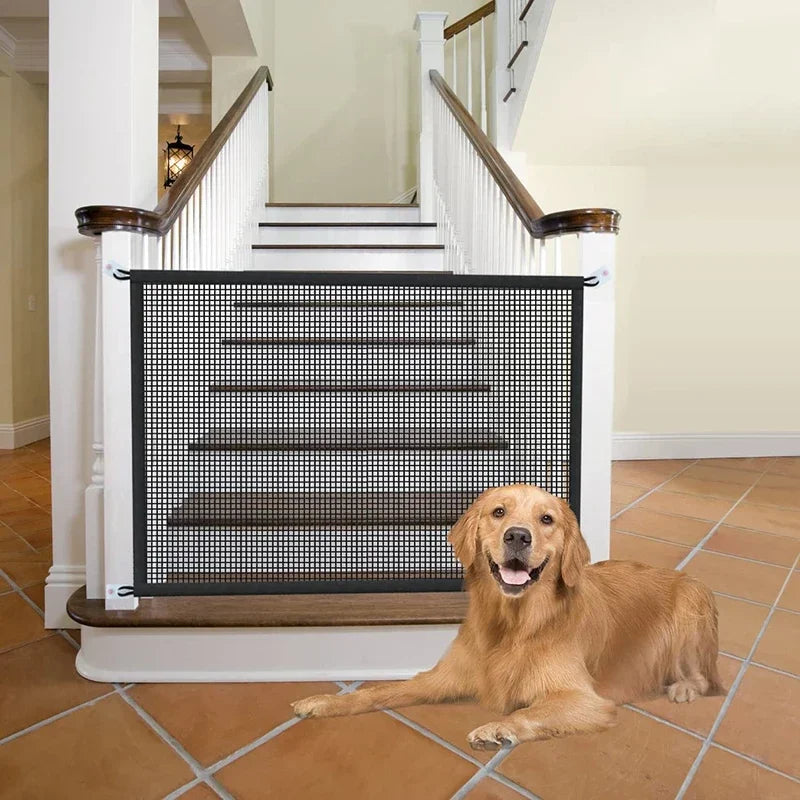 Foldable Breathable Mesh Dog Barrier Playpen With Hooks - BarkHatch
