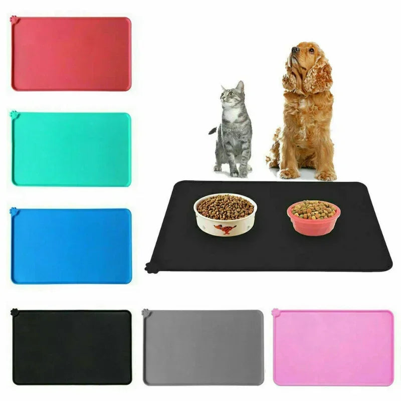 Silicone Dog Bowl Mat With High Lips Nonstick Waterproof Pad - BarkHatch