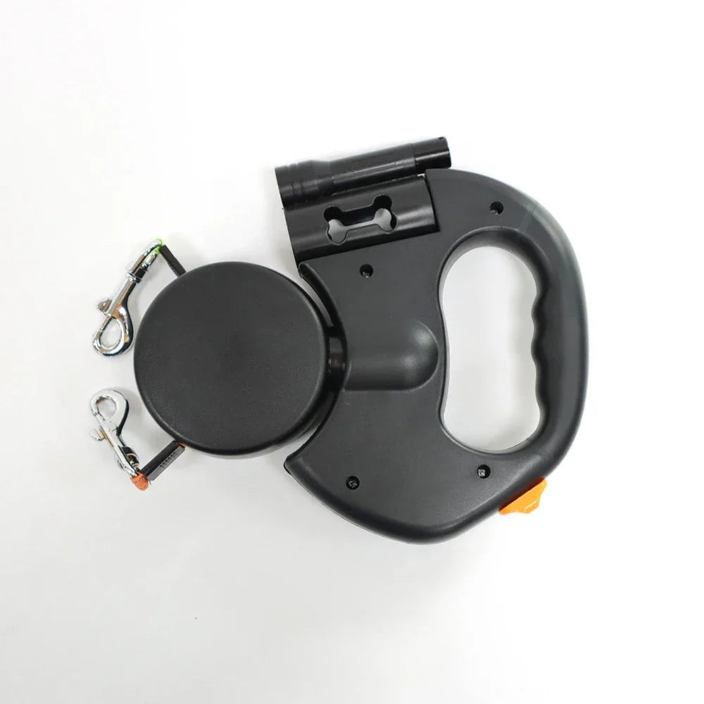 Automatic Retractable Double End Dog Leash With Flashlight - BarkHatch