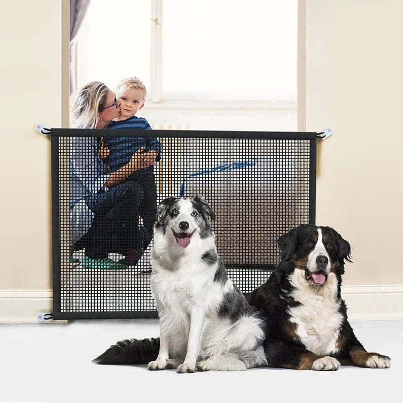 Foldable Breathable Mesh Dog Barrier Playpen With Hooks - BarkHatch