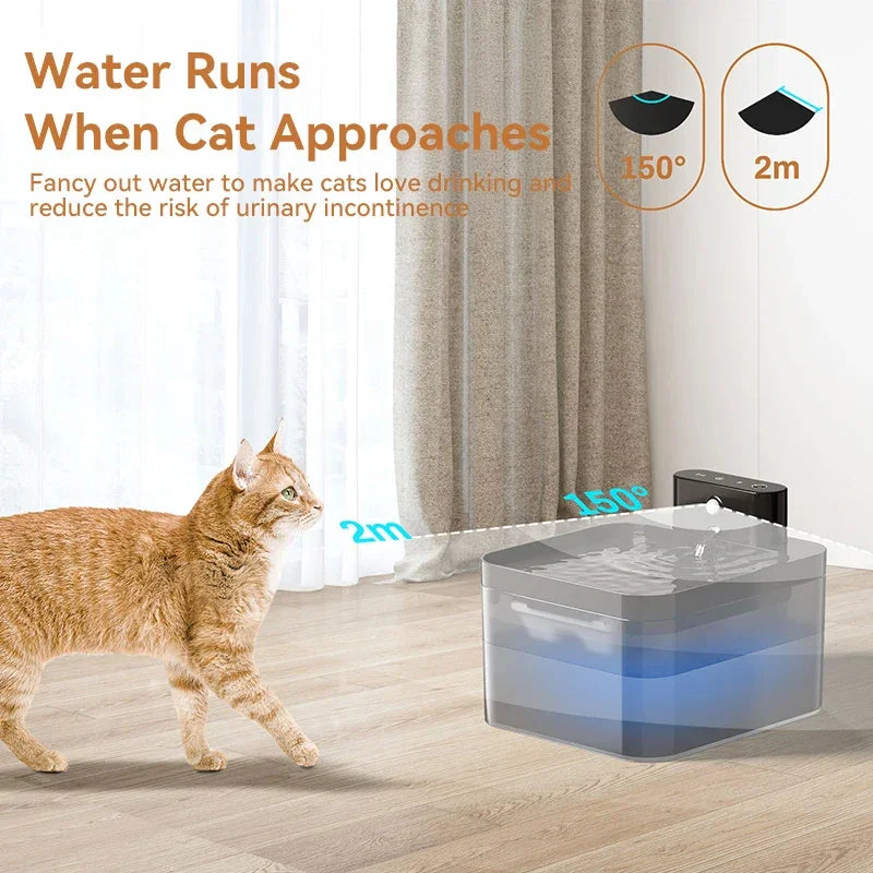 ROJECO Wireless Automatic Cat Water Fountain Pet Dispenser - BarkHatch