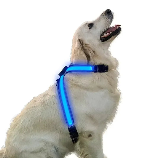 LED Color Changing Dog Harness Reflective Chest Collar - BarkHatch