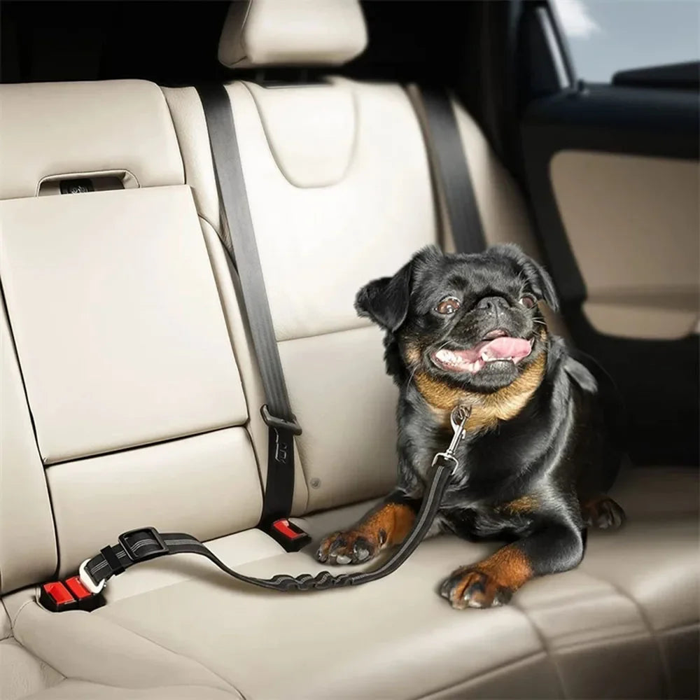 Adjustable Dog Car Seat Belt Harness Reflective Nylon - BarkHatch