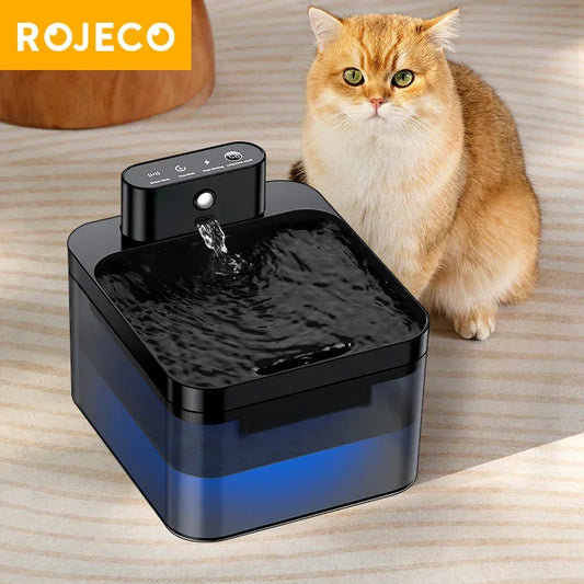 ROJECO Wireless Automatic Cat Water Fountain Pet Dispenser - BarkHatch