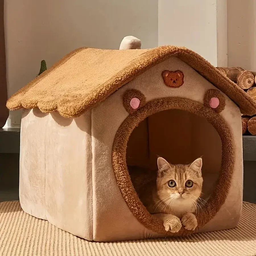 Foldable Pet House Removable Washable Bed For Small Cats - BarkHatch