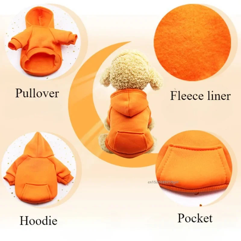 Winter Hooded Dog Sweatshirt For Small Medium Pet Clothing - BarkHatch