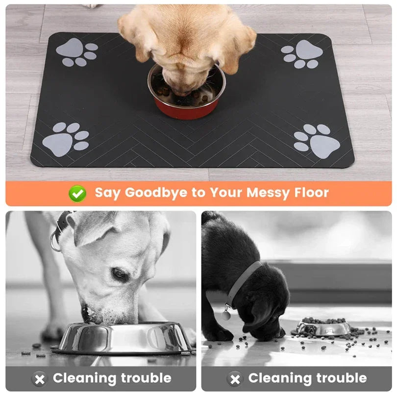 Pet Placemat For Food And Water Bowls With Backing Washable - BarkHatch
