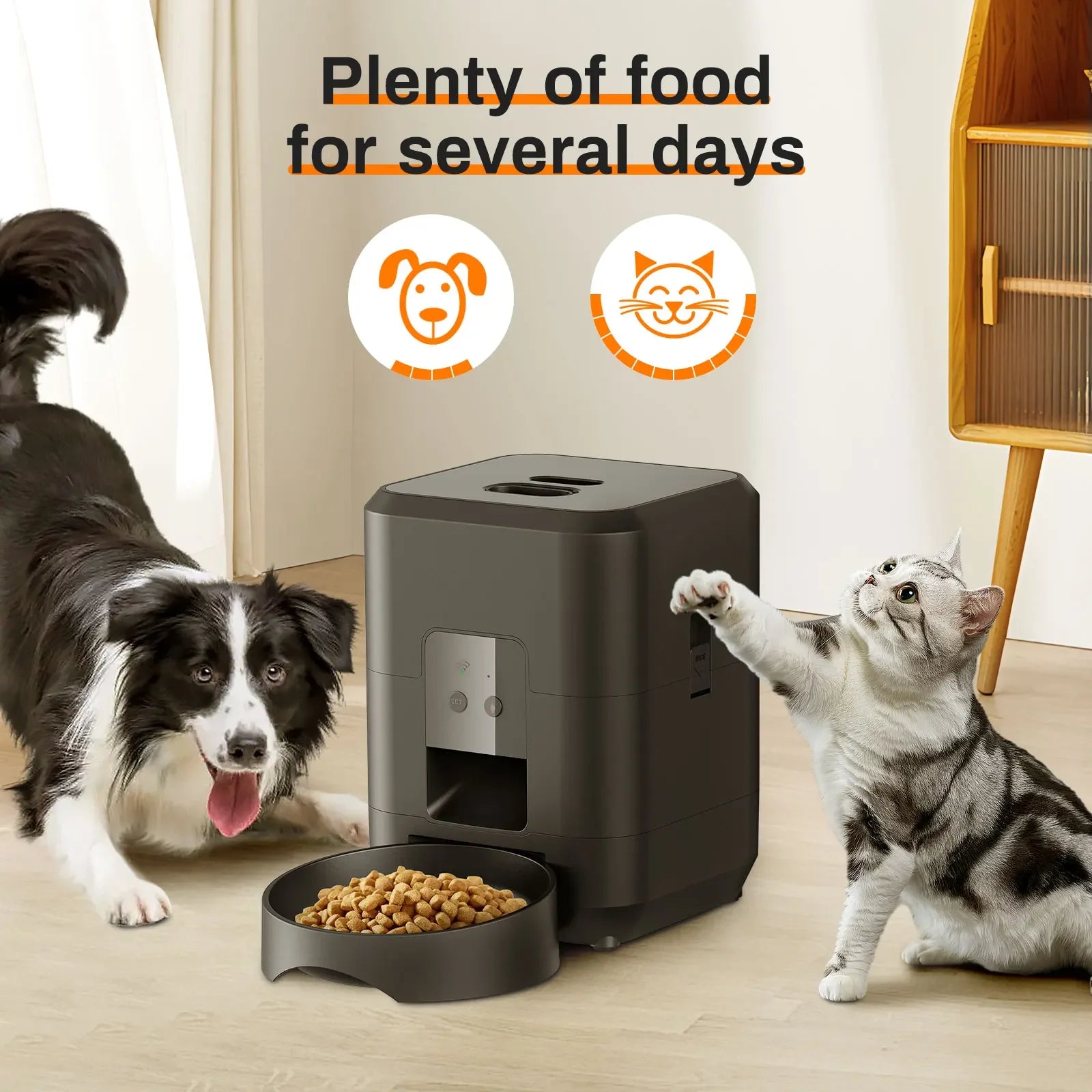 Smart Automatic Pet Feeder LCD Display Timed Food Dispenser Cats Dogs - BarkHatch