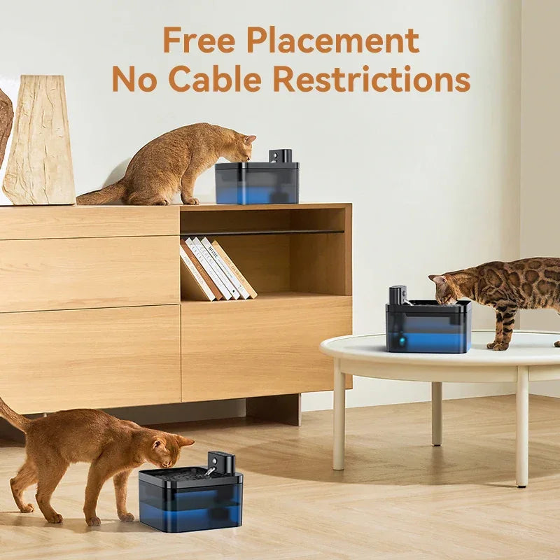 ROJECO Wireless Automatic Cat Water Fountain Pet Dispenser - BarkHatch