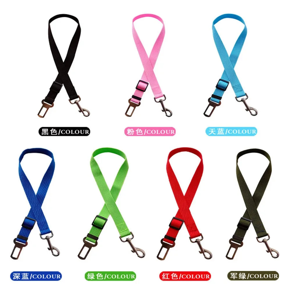 Adjustable Dog Car Seat Belt Harness Reflective Nylon - BarkHatch