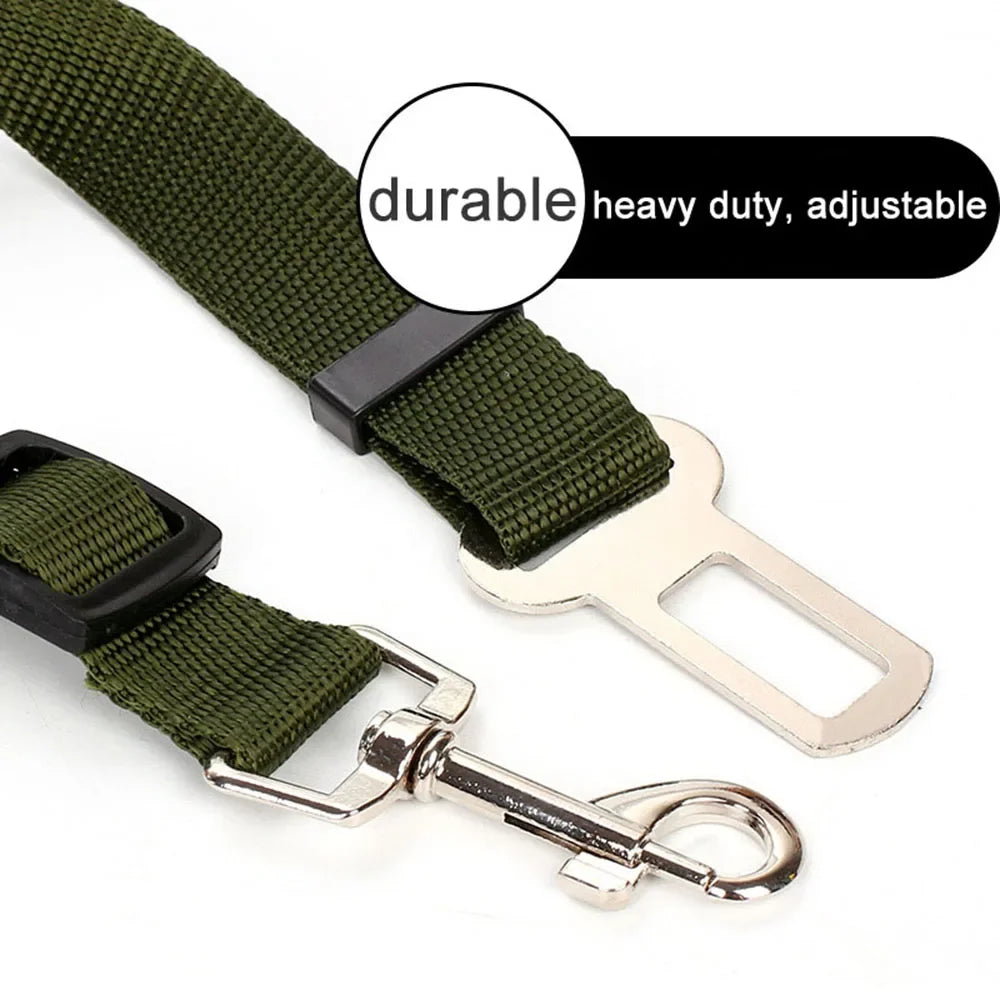 Adjustable Dog Car Seat Belt Harness Reflective Nylon - BarkHatch