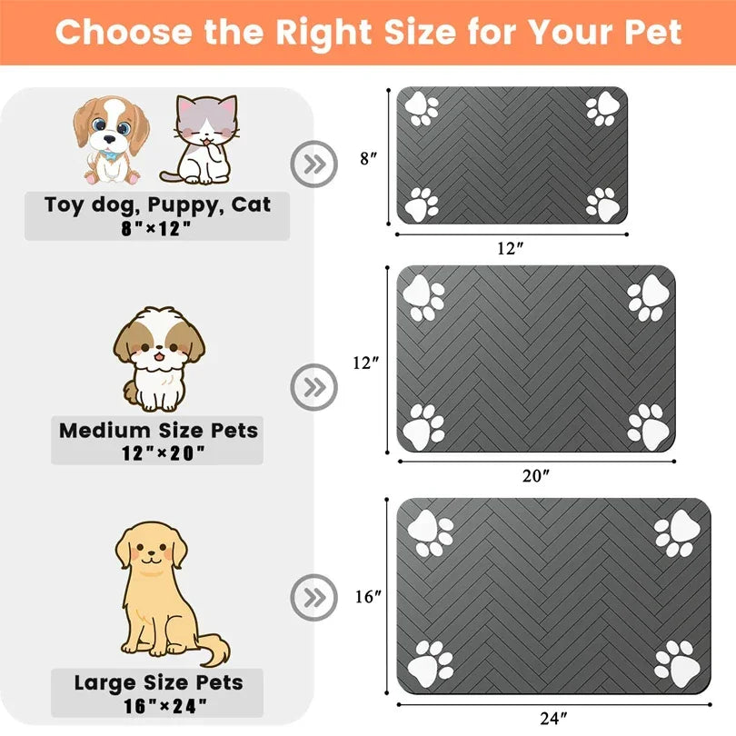 Pet Placemat For Food And Water Bowls With Backing Washable - BarkHatch