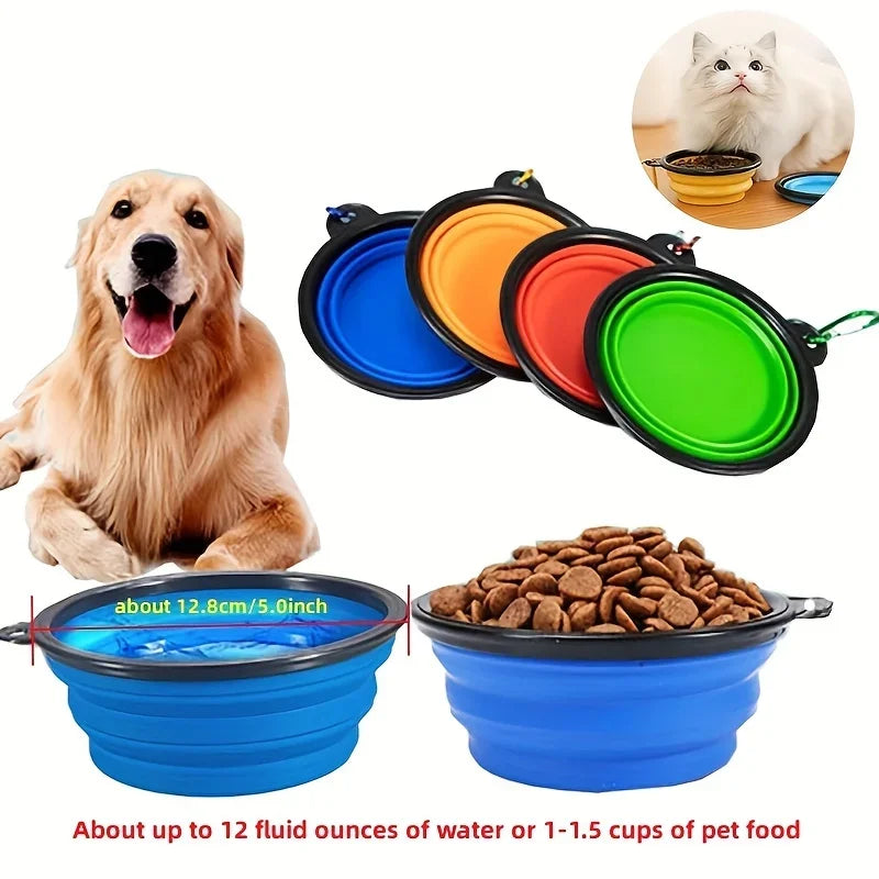 Portable Pet Food Bowl Durable TPR Collapsible Travel Bowl - BarkHatch