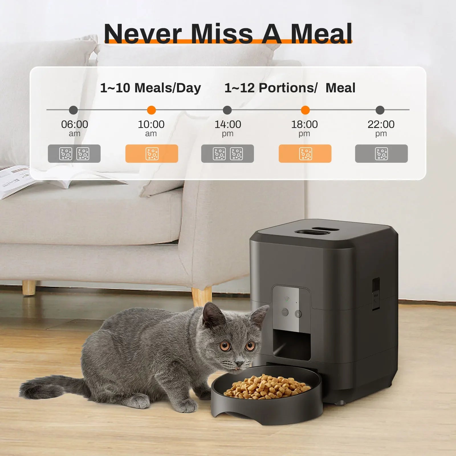 Smart Automatic Pet Feeder LCD Display Timed Food Dispenser Cats Dogs - BarkHatch