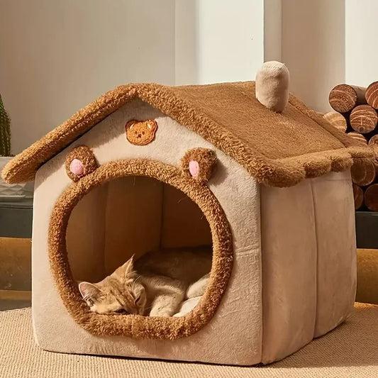 Foldable Pet House Removable Washable Bed For Small Cats - BarkHatch