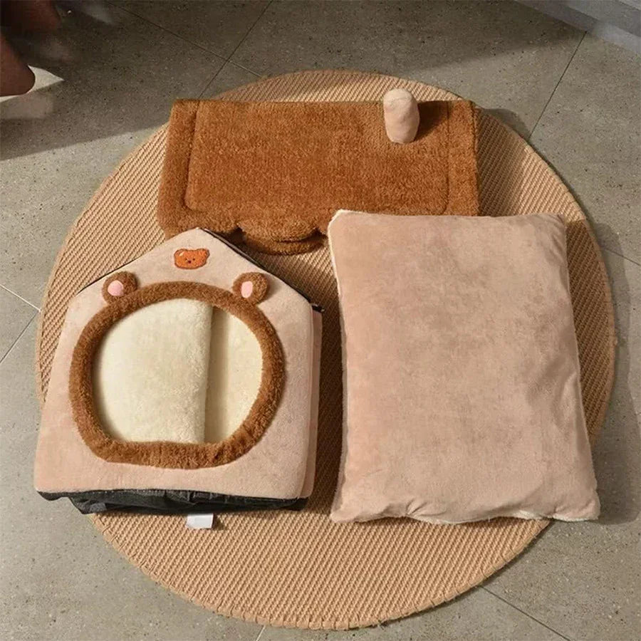 Foldable Pet House Removable Washable Bed For Small Cats - BarkHatch