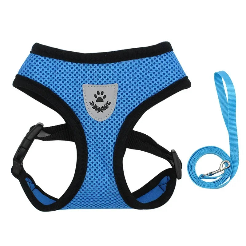Breathable Mesh Pet Harness Reflective Leash Adjustable Small Dogs Cats - BarkHatch