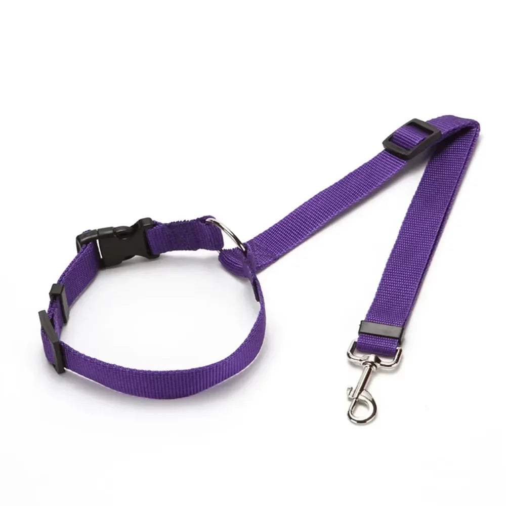 Solid Color Two In One Pet Car Seat Belt Nylon Leash - BarkHatch