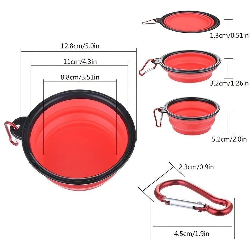 Portable Pet Food Bowl Durable TPR Collapsible Travel Bowl - BarkHatch