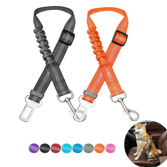 Adjustable Dog Car Seat Belt Harness Reflective Nylon - BarkHatch