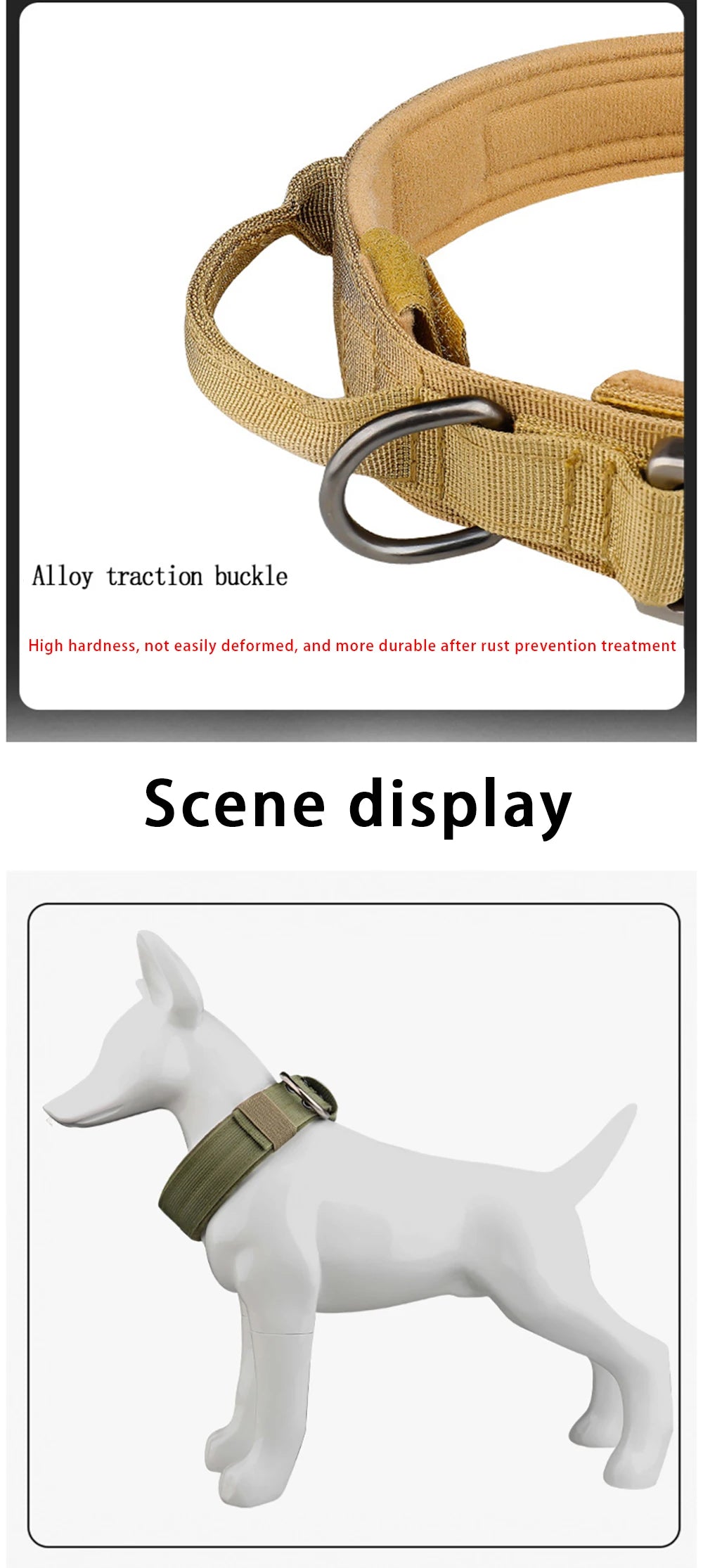 Outdoor Tactical Dog Collar With Metal Buckle Nylon Large - BarkHatch