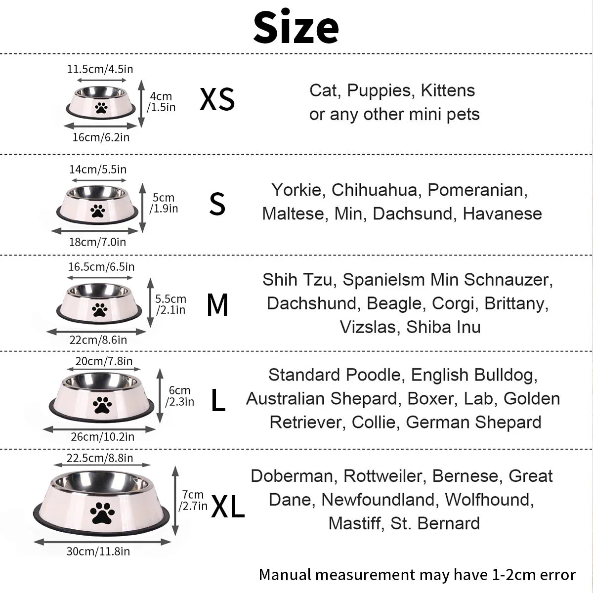 1PC Stainless Steel Pet Bowl Cat Bowl Dog Food Bowl Multi-Specification Anti-fall Food Bowl Food Bowl Feeding Pet Supplies - BarkHatch